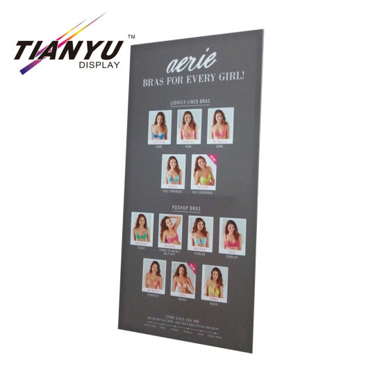 Tianyu interior exposición tela al por menor led caja de luz con barra colgante