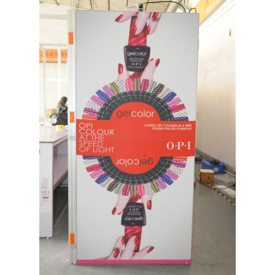 ODM personalizado impresión de la insignia Feria Exposición de aluminio promoción de la exhibición portátil
