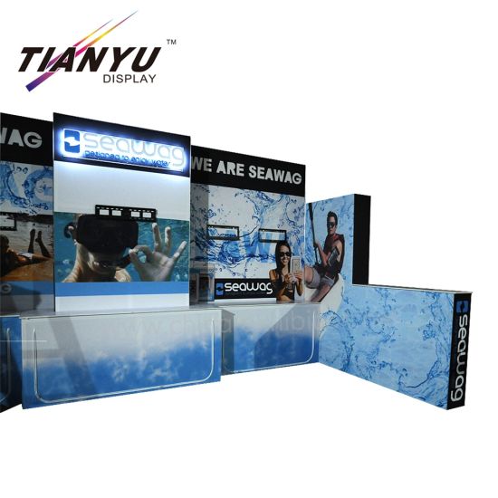Sistema de la serie M Stand modular de bricolaje Gran stand de exposición con soporte y mostrador de TV